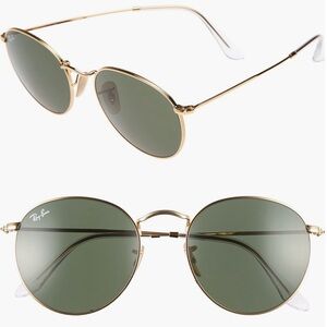 Ray-Ban Metallic Gold Sunglasses with Crystal Lenses